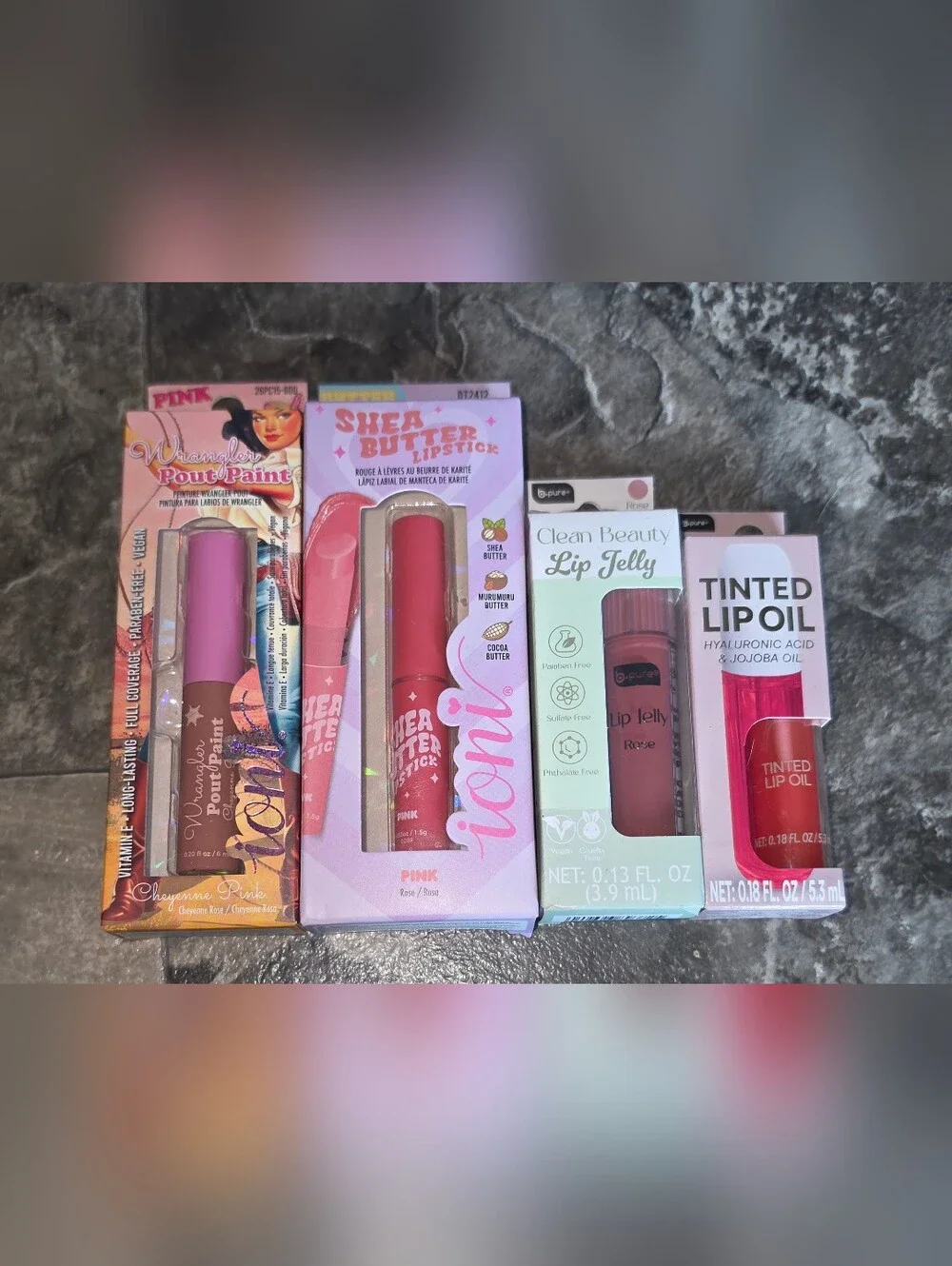 Lip Bundle- Tinted Lip Oil, Shea Butter Lipstick, Lip Jelly & More BNIB